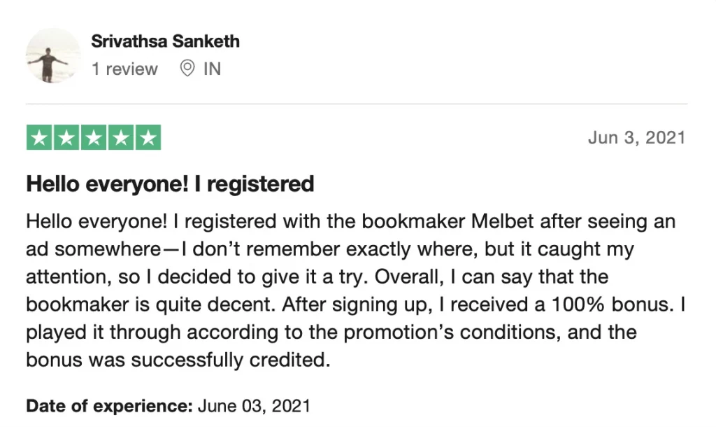 Review highlighting Melbet’s