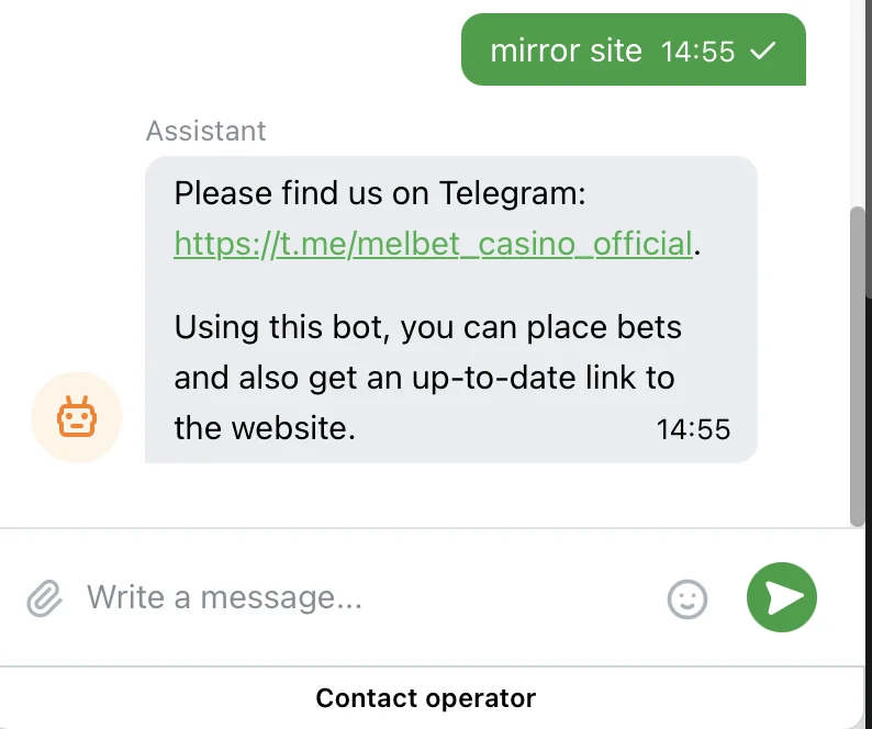 Melbet-Official-Telegram Bot