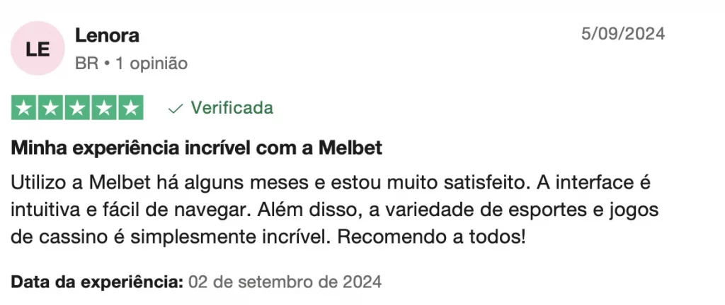 Avaliação de usuário sobre a verificação e variedade de caça-níqueis na Melbet