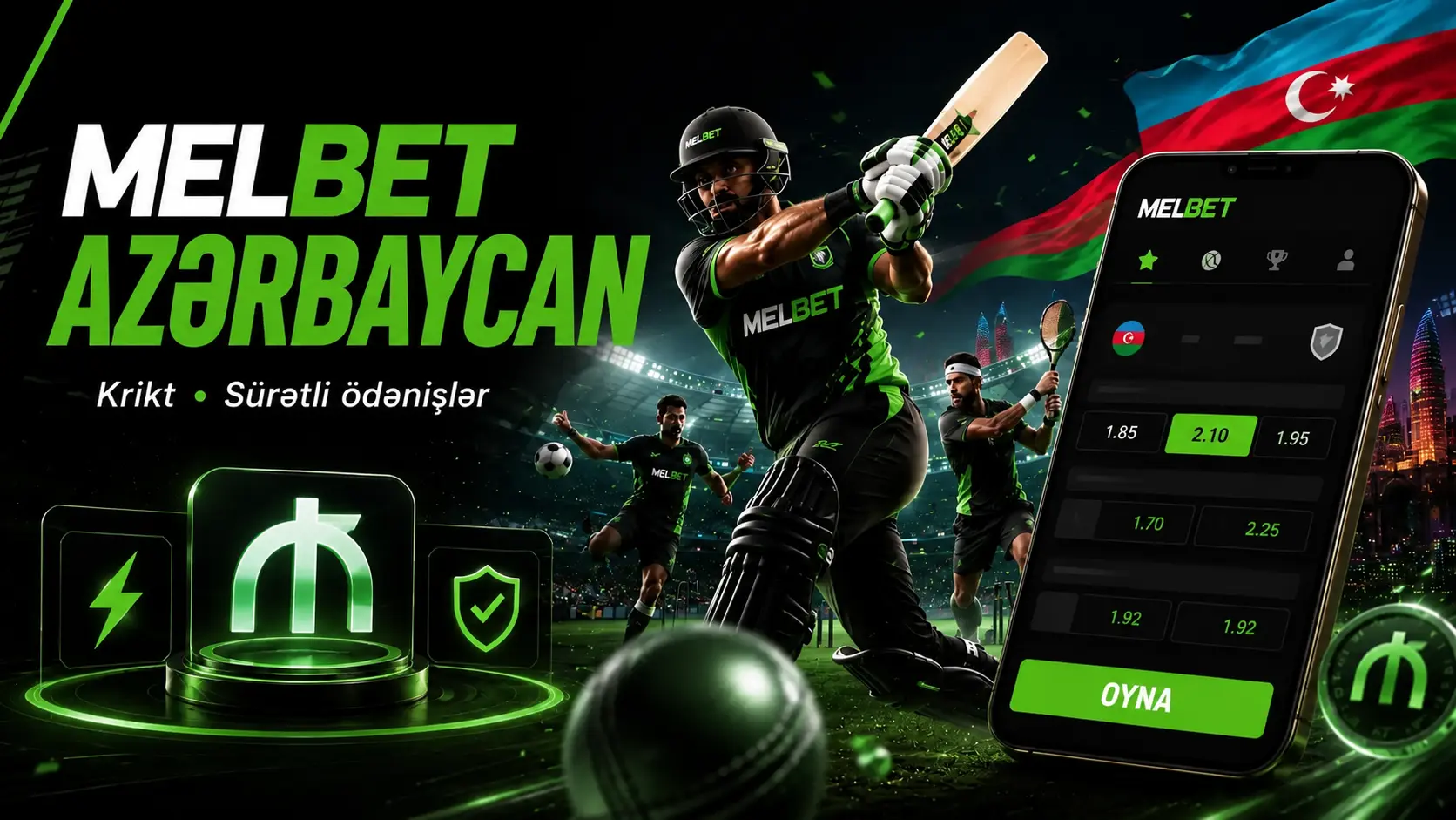 Melbet Azərbaycan üçün idman mərcləri platforması və mobil tətbiq reklamı