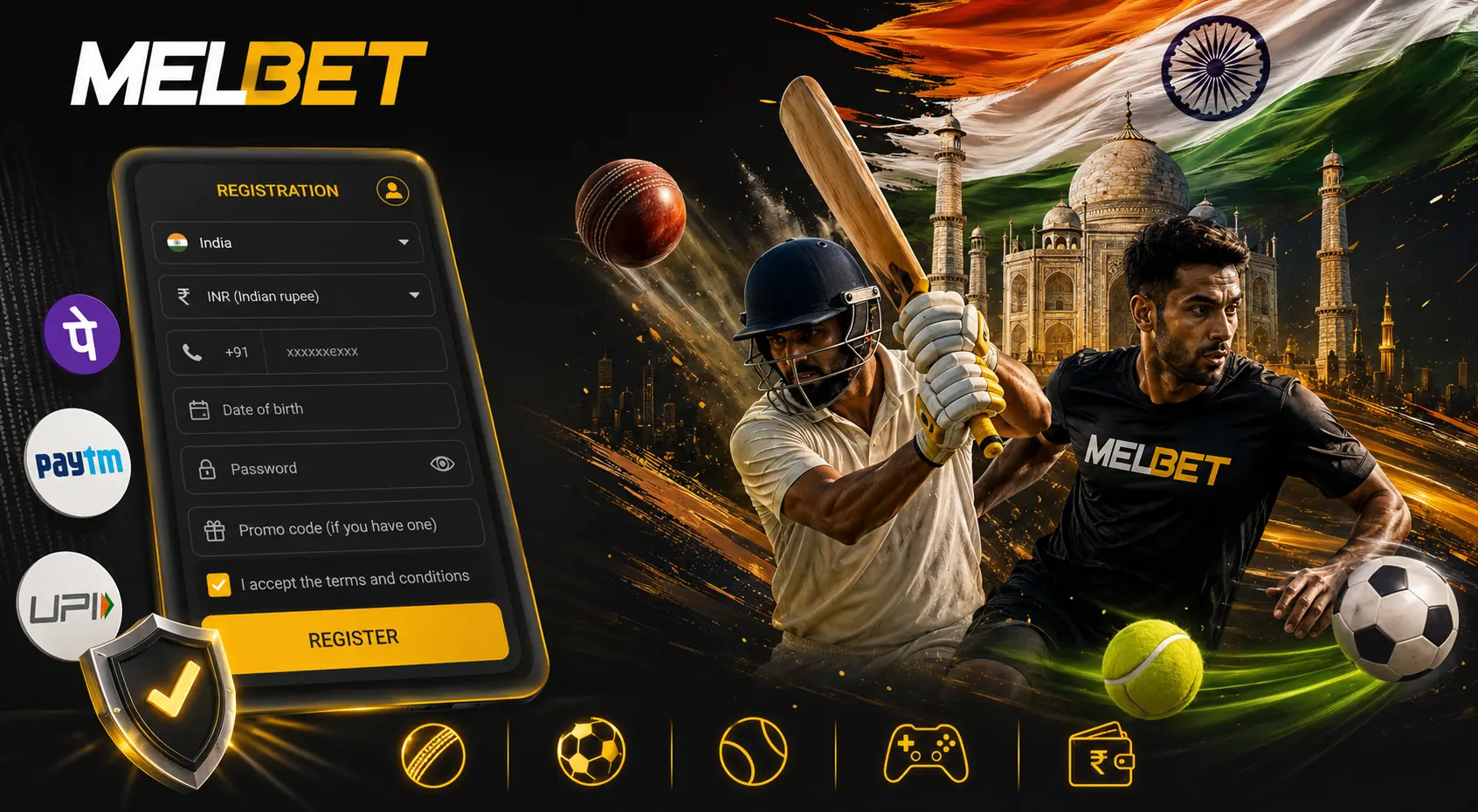 Melbet India registration banner