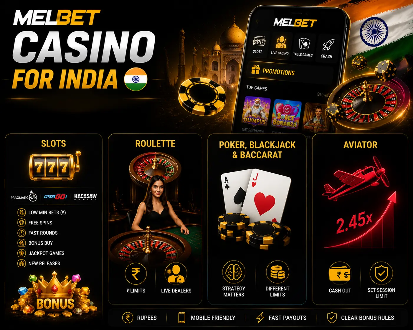 Melbet casino games banner
